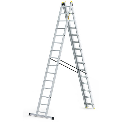 Hliníkový rebrík 3x15 priečok trojdielny DRABEST DW3-15 PRO