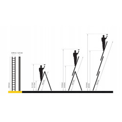 Hliníkový rebrík 3x15 priečok trojdielny DRABEST DW3-15 PRO