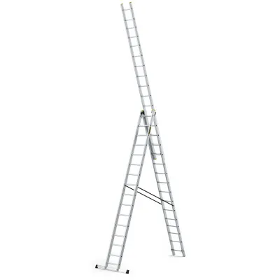 Hliníkový rebrík 3x16 priečok trojdielny DRABEST DW3-16 PRO