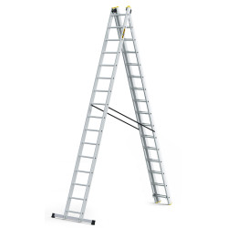 Hliníkový rebrík 3x16 priečok trojdielny DRABEST DW3-16 PRO