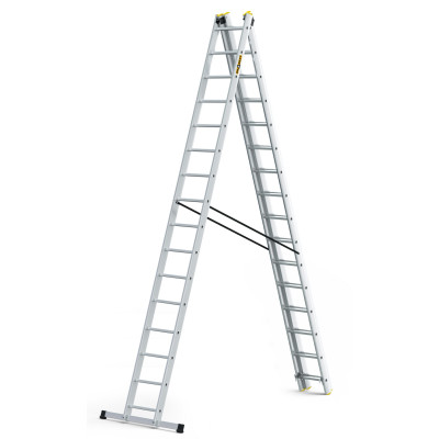 Hliníkový rebrík 3x16 priečok trojdielny DRABEST DW3-16 PRO