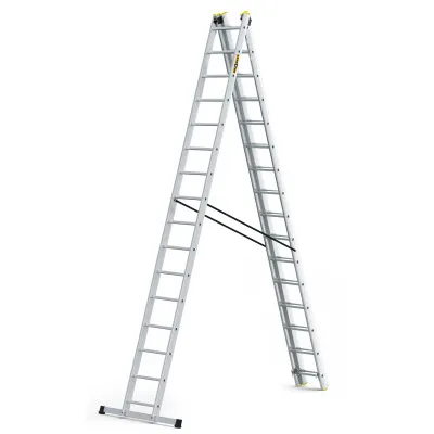 Hliníkový rebrík 3x16 priečok trojdielny DRABEST DW3-16 PRO