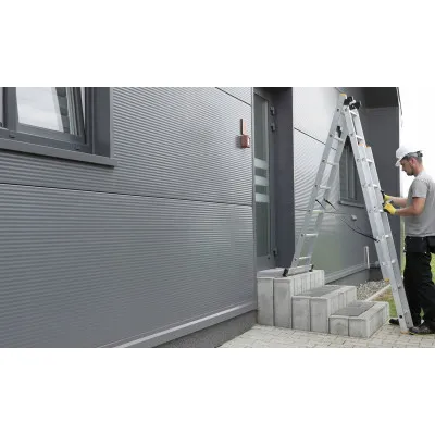 Hliníkový rebrík 3x16 priečok trojdielny DRABEST DW3-16 PRO