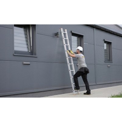 Hliníkový rebrík 3x16 priečok trojdielny DRABEST DW3-16 PRO