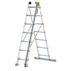 Hliníkový rebrík 3x7 priečok trojdielny DRABEST DW3-7 MAX