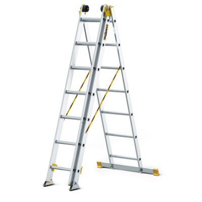 Hliníkový rebrík 3x7 priečok trojdielny DRABEST DW3-7 MAX