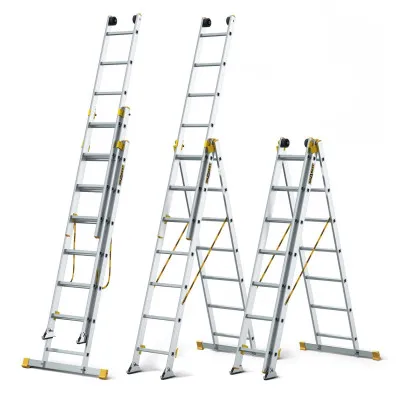 Hliníkový rebrík 3x7 priečok trojdielny DRABEST DW3-7 MAX