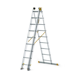 Hliníkový rebrík 3x9 priečok trojdielny DRABEST DW3-9 MAX