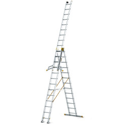 Hliníkový rebrík 3x13 priečok trojdielny DRABEST DW3-13 MAX