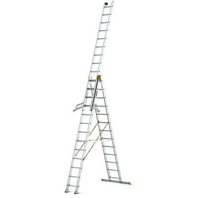 Hliníkový rebrík 3x13 priečok trojdielny DRABEST DW3-13 MAX