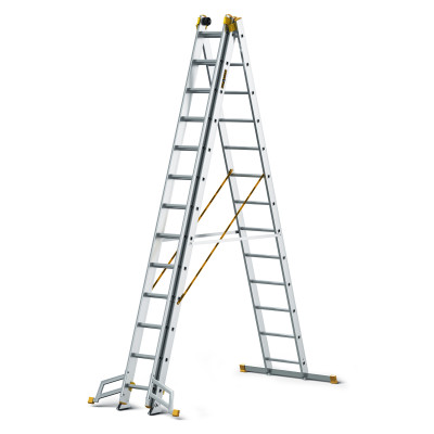 Hliníkový rebrík 3x13 priečok trojdielny DRABEST DW3-13 MAX