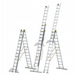 Hliníkový rebrík 3x13 priečok trojdielny DRABEST DW3-13 MAX