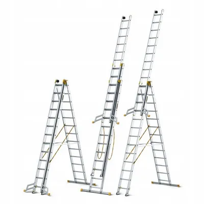 Hliníkový rebrík 3x13 priečok trojdielny DRABEST DW3-13 MAX