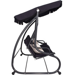 Záhradná hojdačka 4-miestna, čierna SPRINGOS FLORIDA