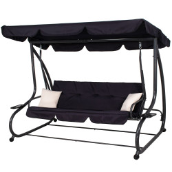 Záhradná hojdačka 4-miestna, čierna SPRINGOS FLORIDA