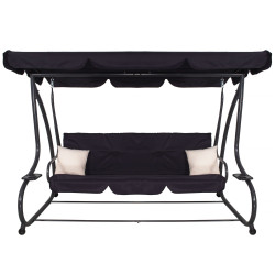 Záhradná hojdačka 4-miestna, čierna SPRINGOS FLORIDA