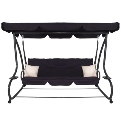 Záhradná hojdačka 4-miestna, čierna SPRINGOS FLORIDA