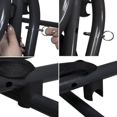 Záhradná hojdačka 4-miestna, čierna SPRINGOS FLORIDA