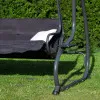 Záhradná hojdačka 4-miestna, čierna SPRINGOS FLORIDA