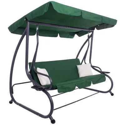 Záhradná hojdačka 4-miestna, zelená SPRINGOS VENEZIA