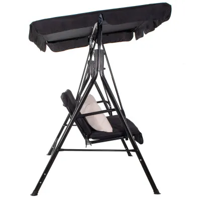 Záhradná hojdačka 3-miestna, čierna SPRINGOS LUNA