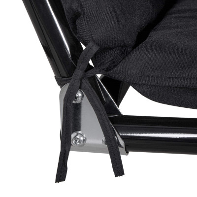 Záhradná hojdačka 3-miestna, čierna SPRINGOS LUNA