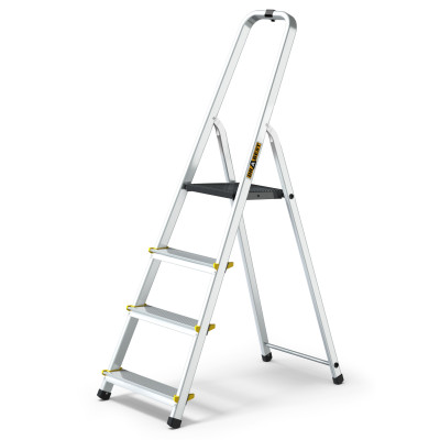 Hliníkové schodíky 4 stupne jednostranné DRABEST ALD4 PRO