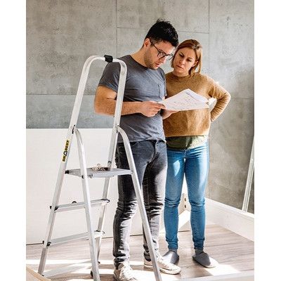 Hliníkové schodíky 5 stupňov jednostranné DRABEST ALD5 HOME