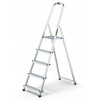 Hliníkové schodíky do domácnosti s praktickým háčikom na uchytenie vedra. 5 stupňov, max. pracovná výška 2,97 m, nosnosť 125 kg.