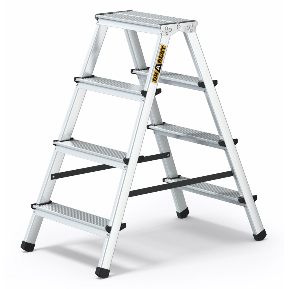 Hliníkové štafle 2x4 stupňa obojstranné DRABEST DD4 HOME