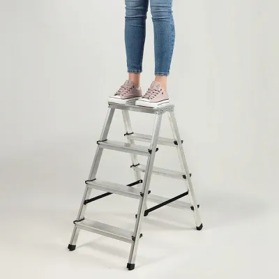 Hliníkové štafle 2x4 stupňa obojstranné DRABEST DD4 HOME