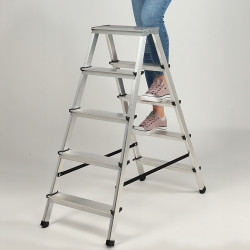 Hliníkové štafle 2x5 stupňov obojstranné DRABEST DD5 HOME