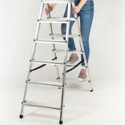 Hliníkové štafle 2x6 stupňov obojstranné DRABEST DD6 HOME