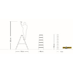 Hliníkové štafle 2x6 stupňov obojstranné DRABEST DD6 HOME