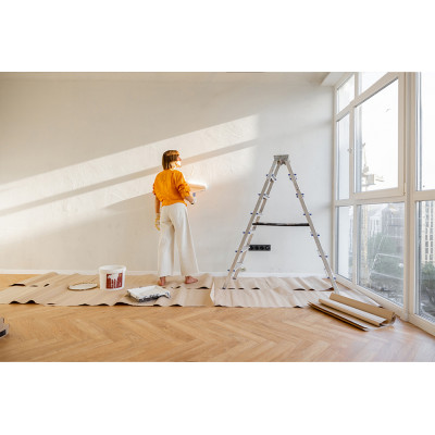 Hliníkové štafle 2x7 stupňov obojstranné DRABEST DD7 HOME