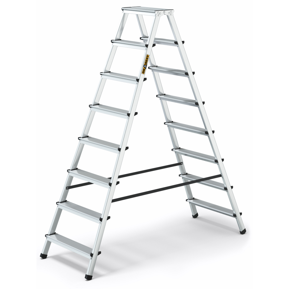 Hliníkové štafle 2x8 stupňov obojstranné DRABEST DD8 HOME