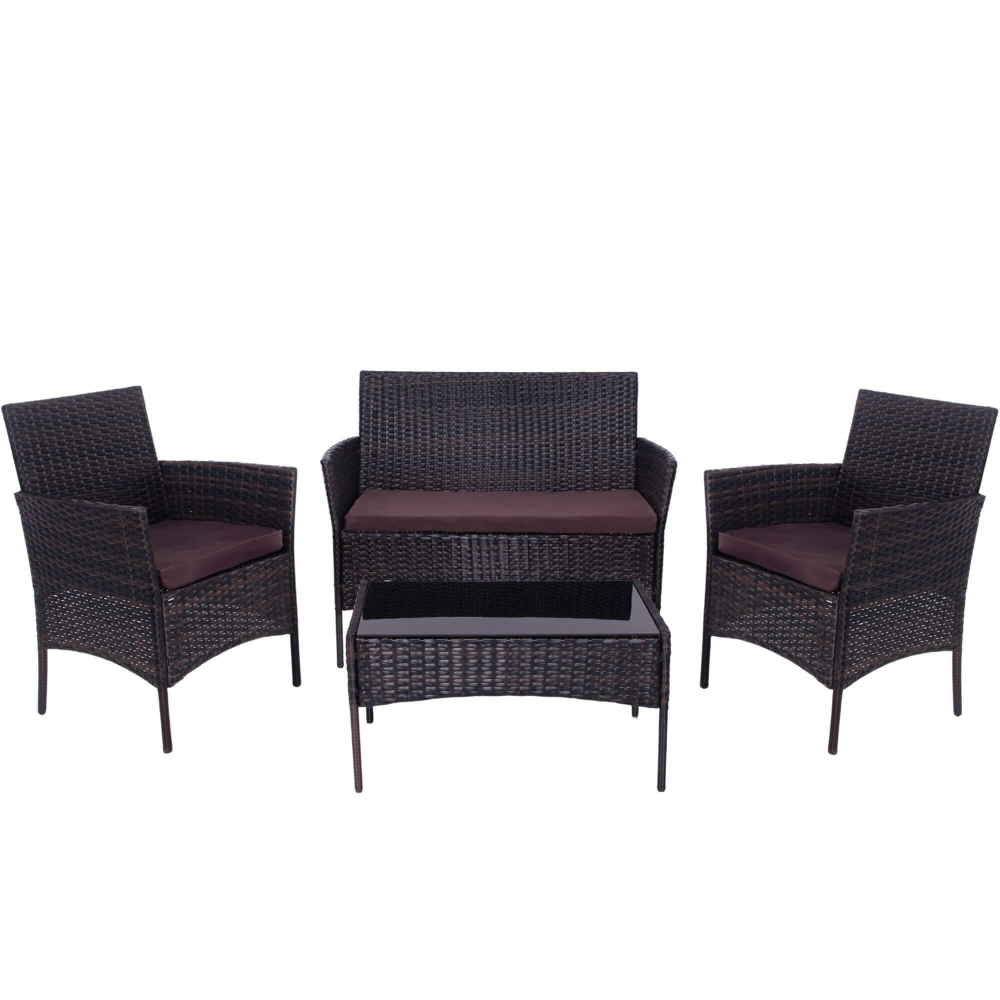 Ratanový set záhradného nábytku SPRINGOS ALABAMA 4 hnedý