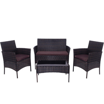 Ratanový set záhradného nábytku SPRINGOS ALABAMA 4 hnedý