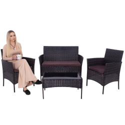 Ratanový set záhradného nábytku SPRINGOS ALABAMA 4 hnedý