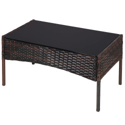 Ratanový set záhradného nábytku SPRINGOS ALABAMA 4 hnedý