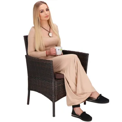 Ratanový set záhradného nábytku SPRINGOS ALABAMA 4 hnedý