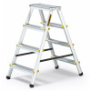 Profesionálne hliníkové štafle / schodíky pre každodenné intenzívne používanie, 4 stupne, max. pracovná výška 2,81 m, nosnosť 150 kg. Certifikácia TÜV Rheinland, EN 131 pre profi použitie.