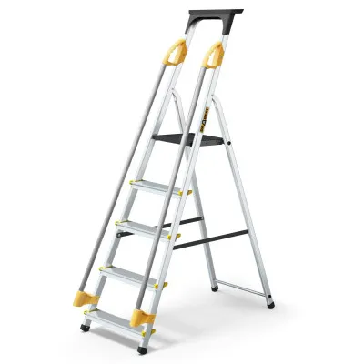 Hliníkové schodíky 5 stupňov s madlami DRABEST ALDP+P-5 PRO