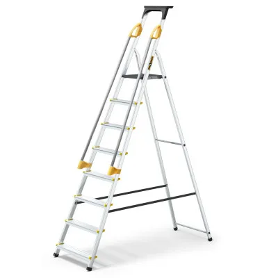 Hliníkové schodíky 8 stupňov s madlami DRABEST ALDP+P-8 PRO