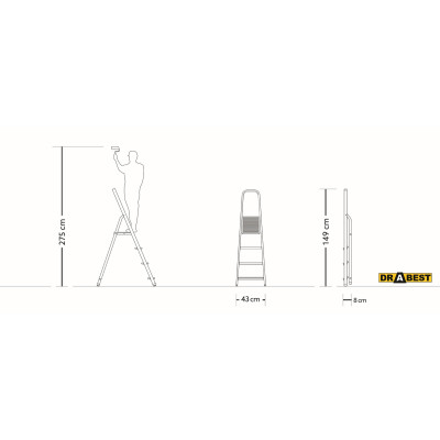 Oceľové schodíky 4 stupne DRABEST STD4 HOME