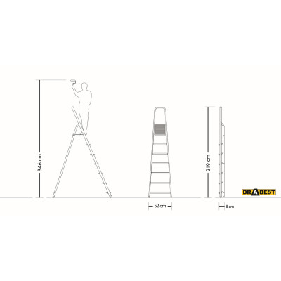 Oceľové schodíky 7 stupňov DRABEST STD7 HOME