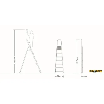 Oceľové schodíky 7 stupňov DRABEST STD7 HOME