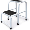 Oceľová stolička 2 stupne DRABEST TABURET-2 PRE biela
