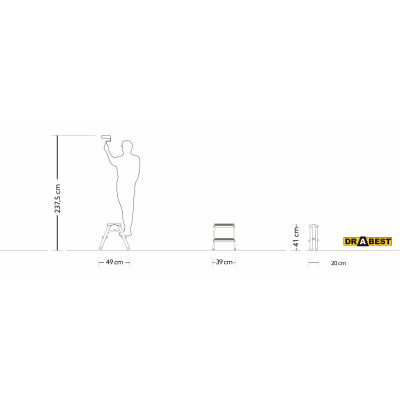 Hliníkové štafle 2x2 stupne obojstranné DRABEST DD2 PRO