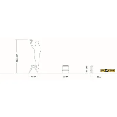 Hliníkové štafle 2x2 stupne obojstranné DRABEST DD2 PRO